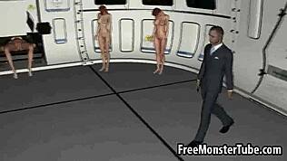 Ræv blond babe legetøjer sin våde fisse i 3d tegnefilm