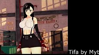 嘿，看蒂法·洛克哈特在最终幻想7中被精液填满！ 😍