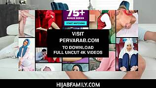 فتاة منحنية 18+ في حجاب تتعلم بسرعة مع Hijabfamily مص زب POV