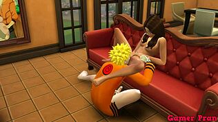 Naruto lari pesta kongkek gadis 18+ di ruang makan, Hinata tak tahu