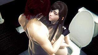 無修正3Dヘンタイ：リリが大学トイレで激ヤセックス