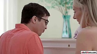 busty piano teacher seduces student with massive double ds for fun