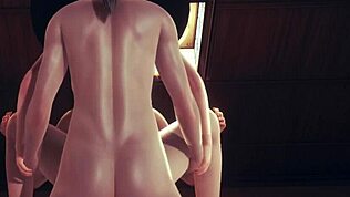 Genshin Impact Hentai 3D - Három Lisa dupla penetráció akcióval