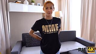 Pie4k Злая рыжая латина-подруга получает кончалку без презерватива в жаркой сессии с татуировками