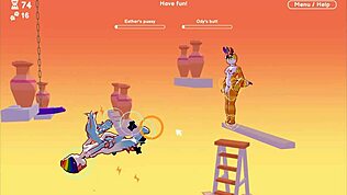 Odymos LGBT Hentai Hra Ep 11 Dvojitý dildo do píči a análu na masturbaci