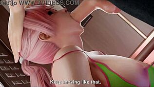 नई खूबसूरत गर्लफ्रेंड 3D हेंटाई में जंगली हो गई