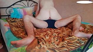 可愛い金髪娘がローションまみれでバック大尻叩かれ口内射精！