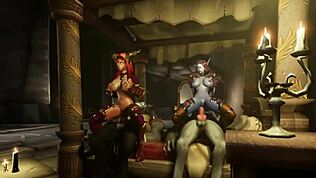 哇，我在看精灵和狼人乱交，太狂野了！