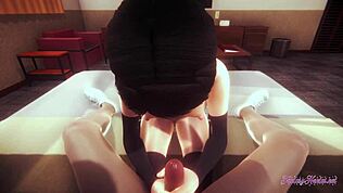 ¿Aguantas la paja POV sin censura de Sarada hentai Naruto con corrida en boca?