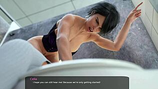 Milfy City mostra azione intensa in scena toilet 3D