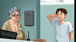 אישה מבוגרת מפתה בחור צעיר לזיון מהיר בבית חולים