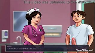 サマータイムサーガのドスケベ看護師が最高フェラで顔射