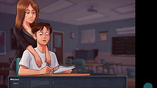 समरटाइम सागा 41 - कॉलेज ब्रूनेट ने रोलप्ले में बड़े बूब्स और सेक्सी गांड दिखाई