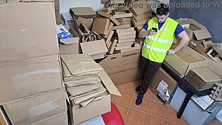 Why is this sexy Latina boss catching her employee on phone sex?