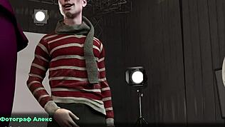 Vakker modell bøyd over av alienmonster