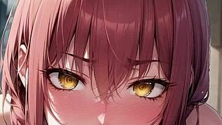 3D animovaná študentská slúžka začína hrou s pičkou