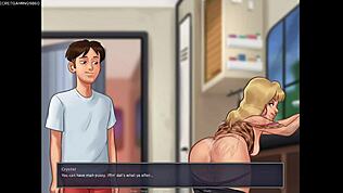 Супер busty мачеха хочет жестко трахаться, потом рогатый парень трахает ее огромным членом - Summertime Saga 12 - 3d hentai