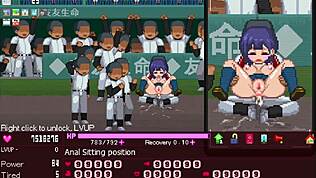 오케유테이 헨타이 게임에서 매니저가 모두 서브, 애널 크림파이 씬