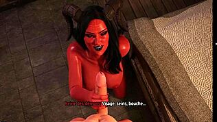 Explorăm o lume de fantezie în joc hentai 3D animat.