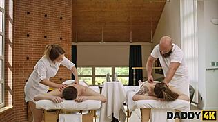 Daddy4k, craving that lustful massage with a naughty brunette! 😏