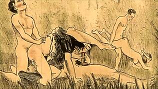 Ilustrație erotică vintage din colecția anime retro