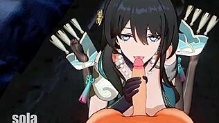 Ruan Mei slipper løs vill hentai-aksjon i dampende anime-scene