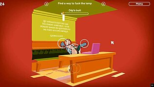 I Odymos LGBT hentai spel episod 2, karaktären använder taklampan som analpropp