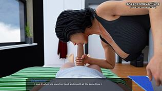 Горячая мачеха берет огромный член глубоко в свой мокрый рот для интенсивной игры.