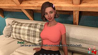 Petit tonåring 18+ upskirt trosor i tecknad lek, inte dotter?