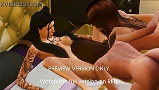 와, 3D 헨타이에서 그룹섹스로 애니셀럽과 비치 만들기!