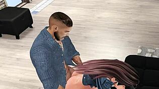 ベビードールが金髪男をストラップオンでハードファック！ドミ女王様フルスロットル