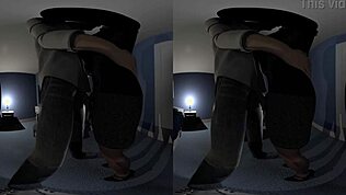 नायलॉन3डी वीआर180 स्टीरियोस्कोपिक प्रीव्यू में रेट्रो ब्लैक ग्रैनी नीली फिल्म्स में लेगिंग्स और पैंटिहोज़ के साथ