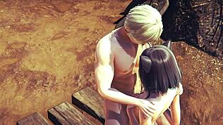 Uncenzurovaný 3D Hentai - Kočička boobjob a šukání s creampie hentai creampie