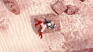 Blondinen slår brunetten og knuller henne hardt i 3D futa sex