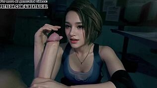 Jill Valentine cosplay sansürsüz hentai el işi veriyor