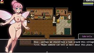 Słodka laska z wielkimi cyckami wpada do wanny i pokazuje mokrą cipkę w hentai Lost Lagoon Harem Ep 2