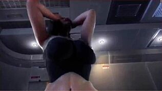 Kova anaali paukutus 3D-animaatiossa, jonka hän kestää