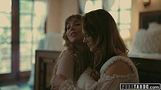 Pure Taboo Lena Paul dobi creampie od prijatelja, medtem ko žena Siri Dahl gleda