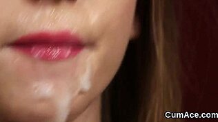 顔射ザーメンの味はどう？全部舐め食えよ