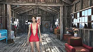 Fallout4の黒髪美女が自宅で激しく乱れ狂う！