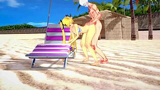 Marie Rose w bikini na plaży seksowa fantazja 3D