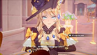 纳维亚在夜空下享受艾瑟的抚摸