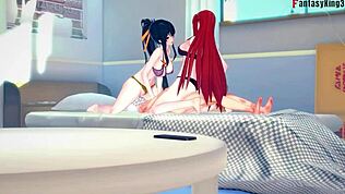 Mori Calliope και Ninomae Ina'nis σε άγριο 3D hentai γαμήσι Hololive VTuber