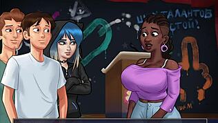 גבר, משחק Summertime Saga חלק 15 פרוע עם הבחורה השחורה הזו! 🔥