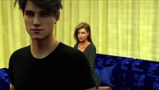 Моја врела маћеha помаже ми да свршим жеско први пут у 3D hentai-ју