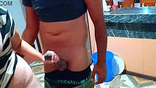 My Stepson's Friend Fucks Me Hard While Washing Dishes