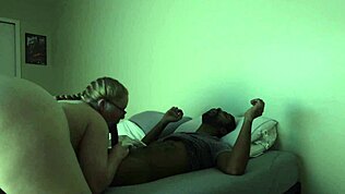 pawg redhead in glasses rides my big black cock sloppy and fat