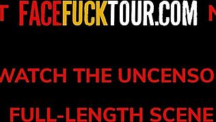 Tetuda loira vadia ajoelha pra mamar pauzão babado com foda na cara e garganta profunda!