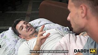 Vecchio arrapato mente sulla malattia e scopa la cowgirl