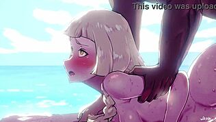 Lillie plajda vahşi sikiyor